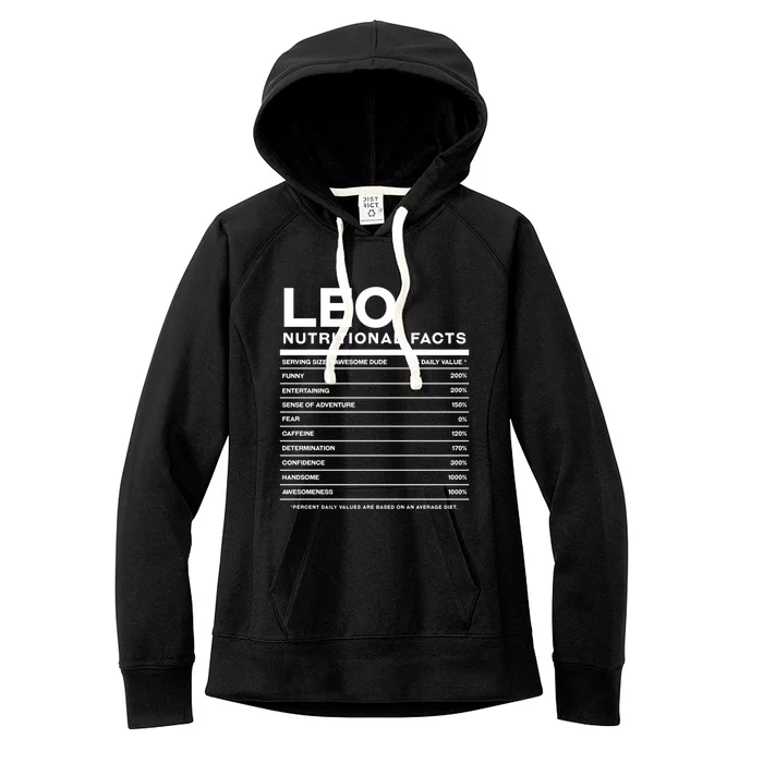 Leo Nutrition Facts Personalized Name Funny Friend Gift Women's Fleece Hoodie