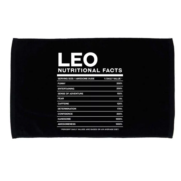 Leo Nutrition Facts Personalized Name Funny Friend Gift Microfiber Hand Towel