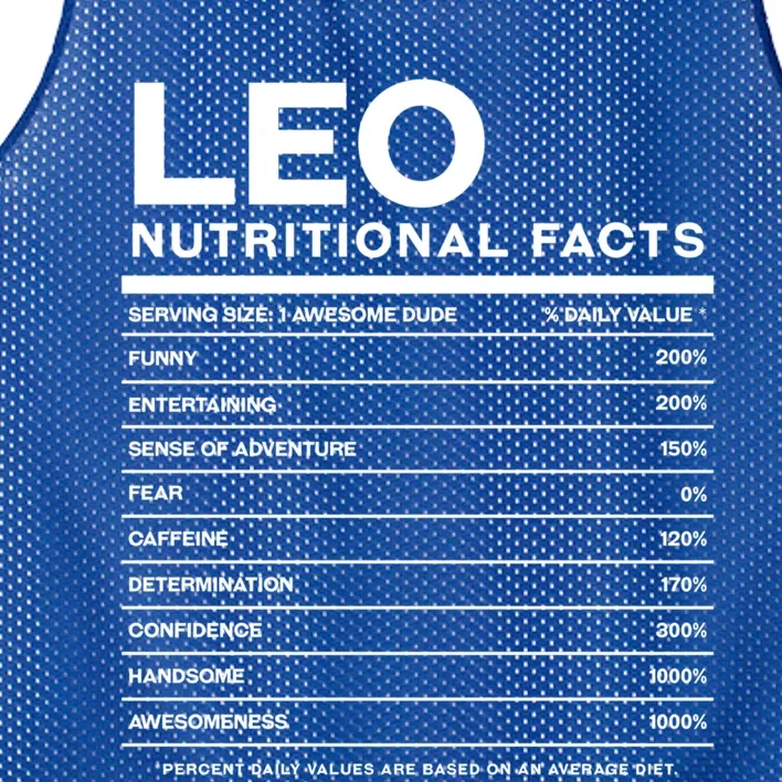 Leo Nutrition Facts Personalized Name Funny Friend Gift Mesh Reversible Basketball Jersey Tank