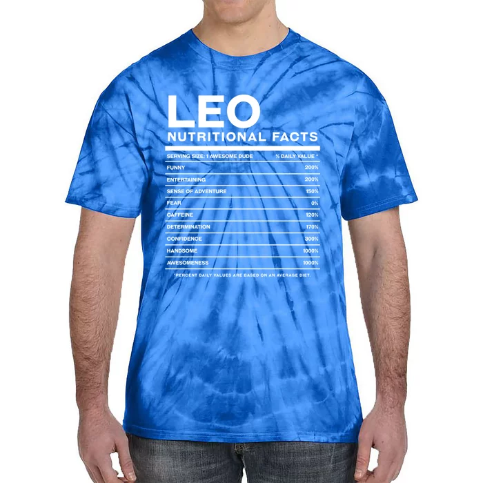 Leo Nutrition Facts Personalized Name Funny Friend Gift Tie-Dye T-Shirt