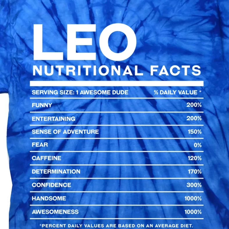 Leo Nutrition Facts Personalized Name Funny Friend Gift Tie-Dye T-Shirt