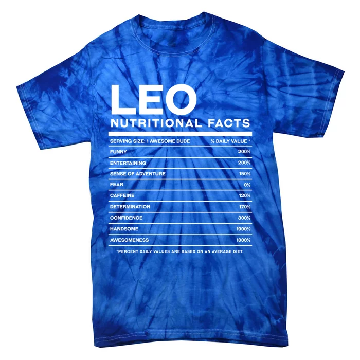 Leo Nutrition Facts Personalized Name Funny Friend Gift Tie-Dye T-Shirt