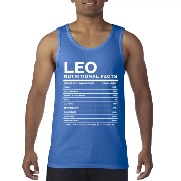 Leo Nutrition Facts Personalized Name Funny Friend Gift Tank Top