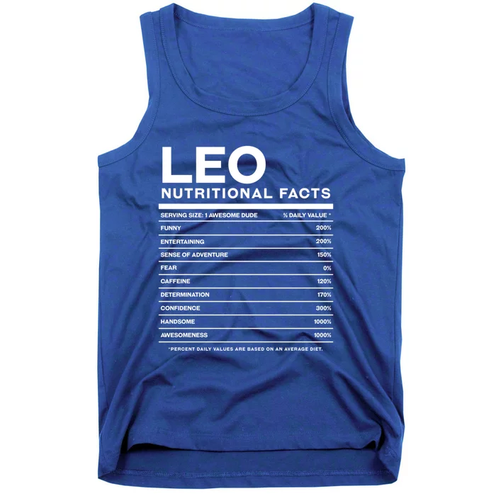 Leo Nutrition Facts Personalized Name Funny Friend Gift Tank Top