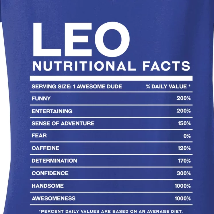 Leo Nutrition Facts Personalized Name Funny Friend Gift Women's V-Neck T-Shirt