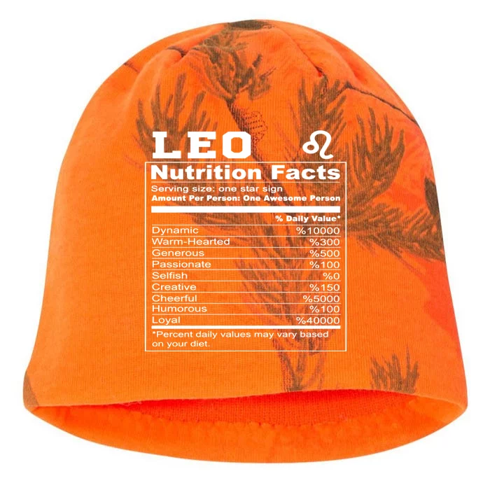 Leo Nutrition Facts Cool Gift Kati - Camo Knit Beanie