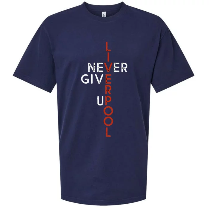 Liverpool Never Give Up Scouser Sueded Cloud Jersey T-Shirt