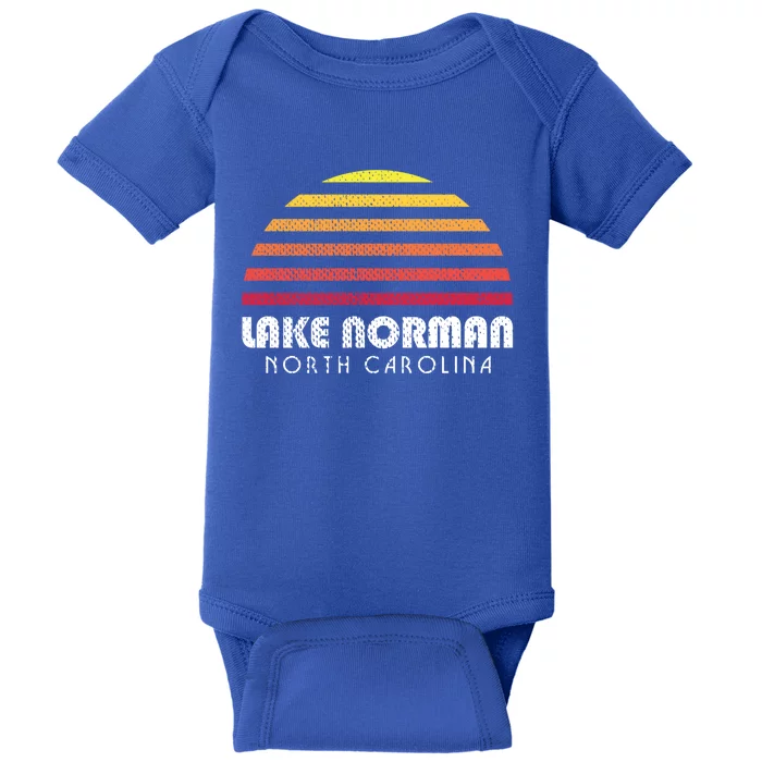 Lake Nor Gift Retro Distressed Sunset Lake Nor Gift Baby Bodysuit