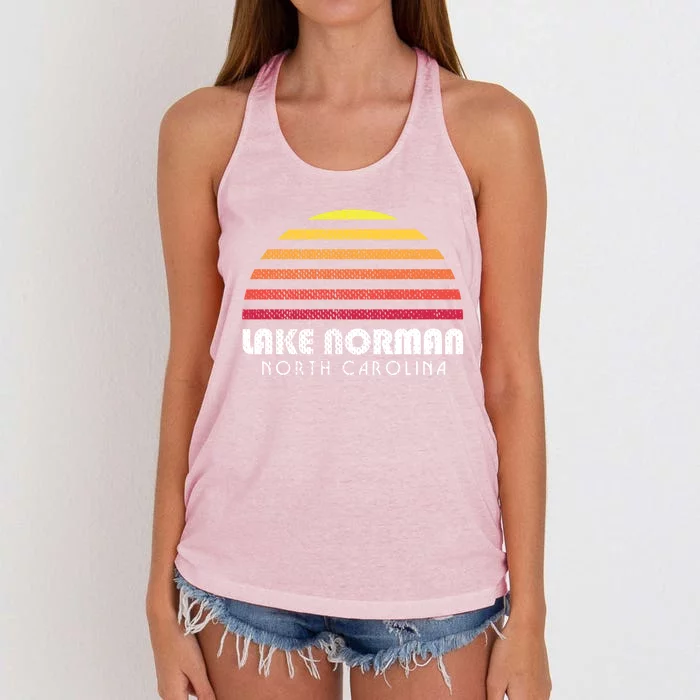 Lake Nor Gift Retro Distressed Sunset Lake Nor Gift Women's Knotted Racerback Tank