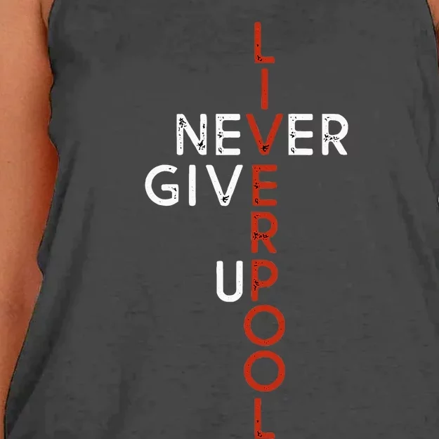 Liverpool Never Give Up Scouser Women's Knotted Racerback Tank