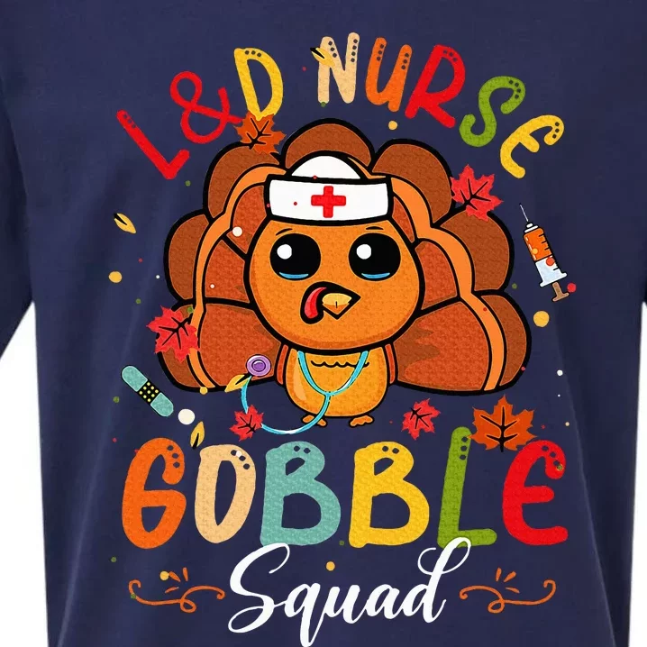 L&D Nurse Gobble Squad Funny Turkey Thanksgiving Sueded Cloud Jersey T-Shirt