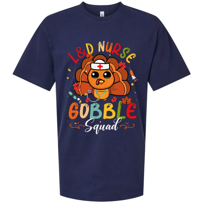 L&D Nurse Gobble Squad Funny Turkey Thanksgiving Sueded Cloud Jersey T-Shirt