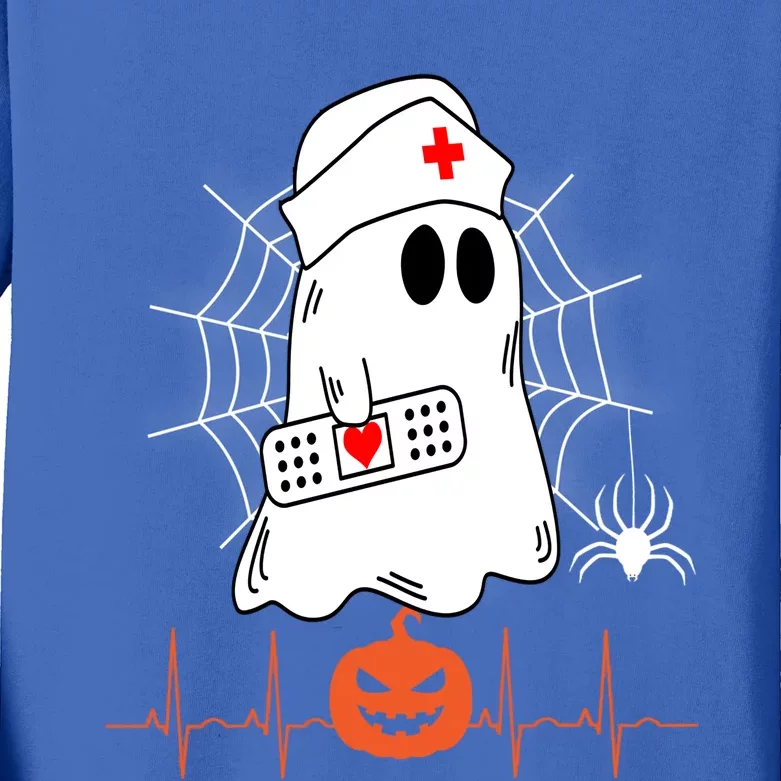 Love Nurse Halloween Pumpkin Fall Nurses Costume Gift Kids Long Sleeve Shirt