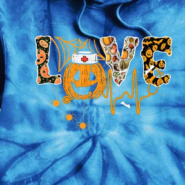 Love Nurse Halloween Gift Tie Dye Hoodie