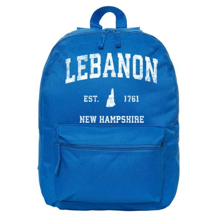 Lebanon New Hampshire Nh Vintage Established Athletic Sports Design 16 in Basic Backpack