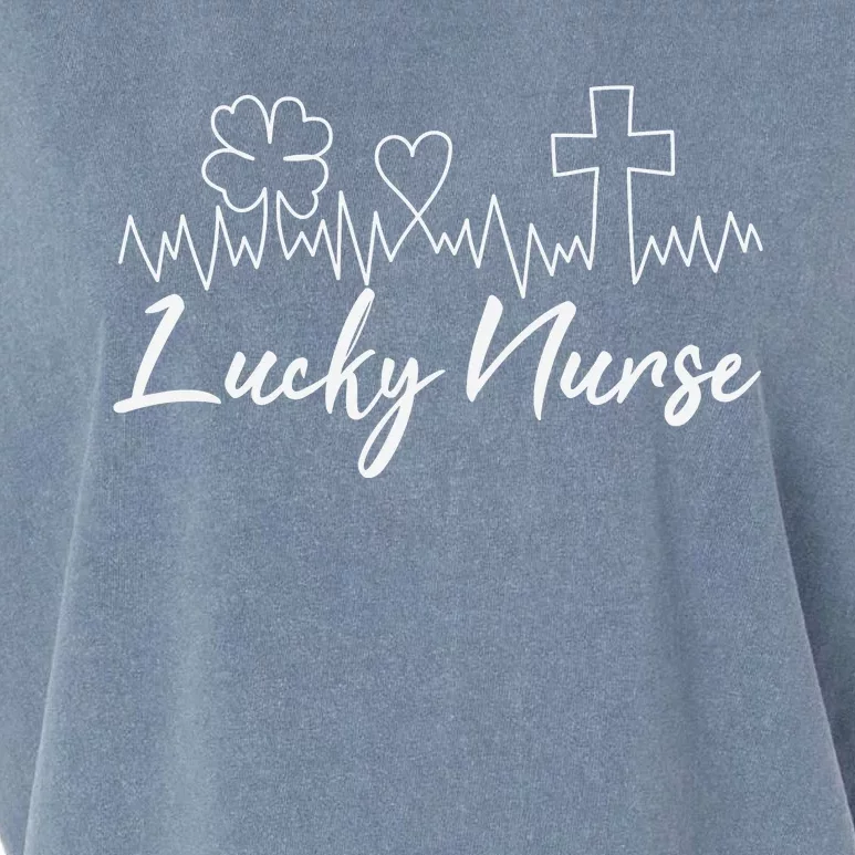 Lucky Nurse Heart Beat Funny Nurse Garment-Dyed Women's Muscle Tee