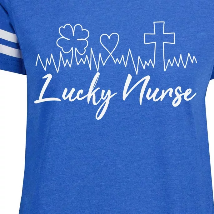 Lucky Nurse Heart Beat Funny Nurse Enza Ladies Jersey Football T-Shirt