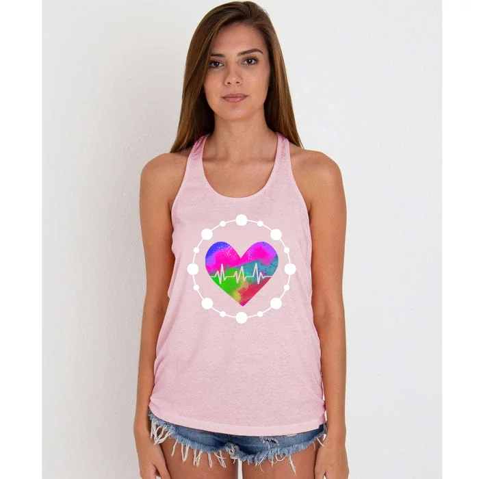 Lovable Nurse Heart Meaningful Gift Women's Knotted Racerback Tank