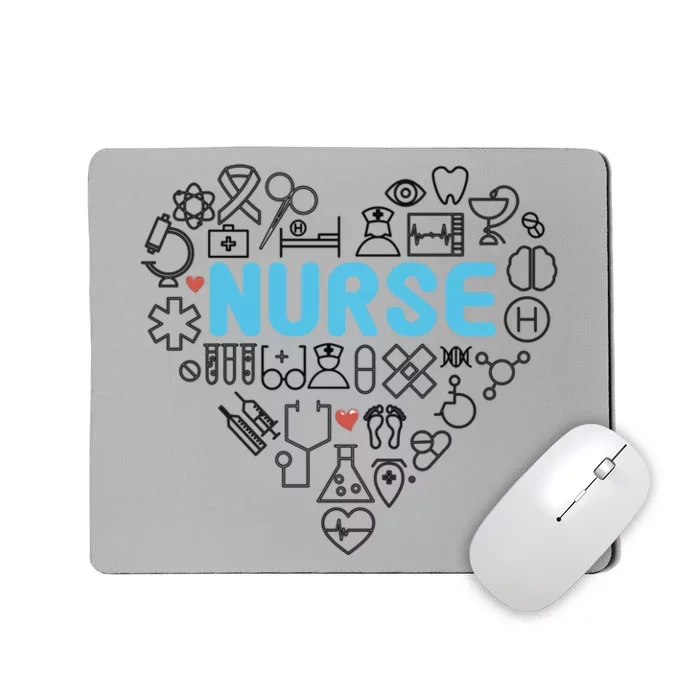 Lovely Nurse Icons Heart For National Nurse Day Gift Mousepad