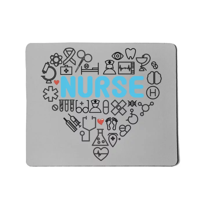 Lovely Nurse Icons Heart For National Nurse Day Gift Mousepad