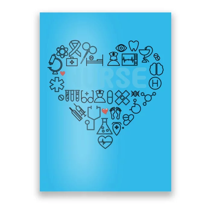 Lovely Nurse Icons Heart For National Nurse Day Gift Poster