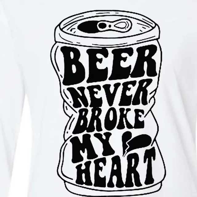 Long Neck Ice Cold Beer Never Broke My Heart Womens Cotton Relaxed Long Sleeve T-Shirt