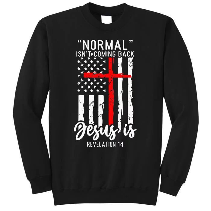 Leopard Normal Isn't Coming Back Jesus Is Revelation 14 Tall Sweatshirt