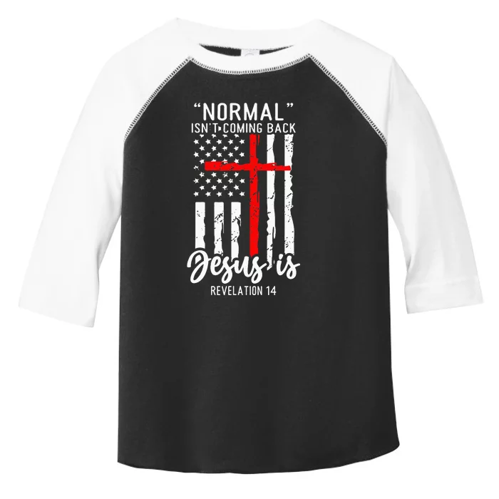 Leopard Normal Isn't Coming Back Jesus Is Revelation 14 Toddler Fine Jersey T-Shirt