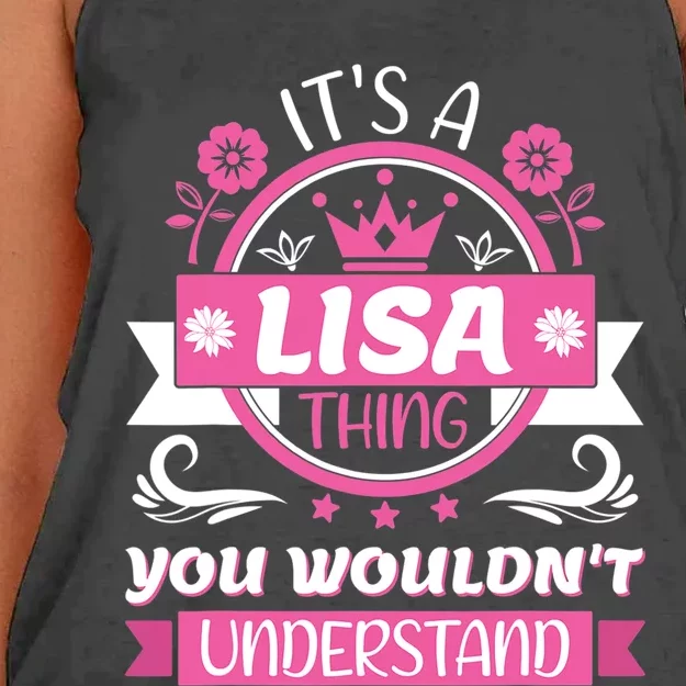 Lisa Name Its A Lisa Thing You Wouldnt Understand Women's Knotted Racerback Tank