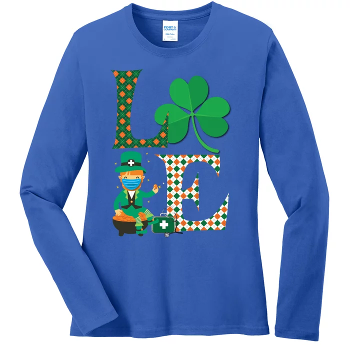 Lucky Nurse Irish St Day Patricks For Medical Healthcare Rn Gift Ladies Long Sleeve Shirt