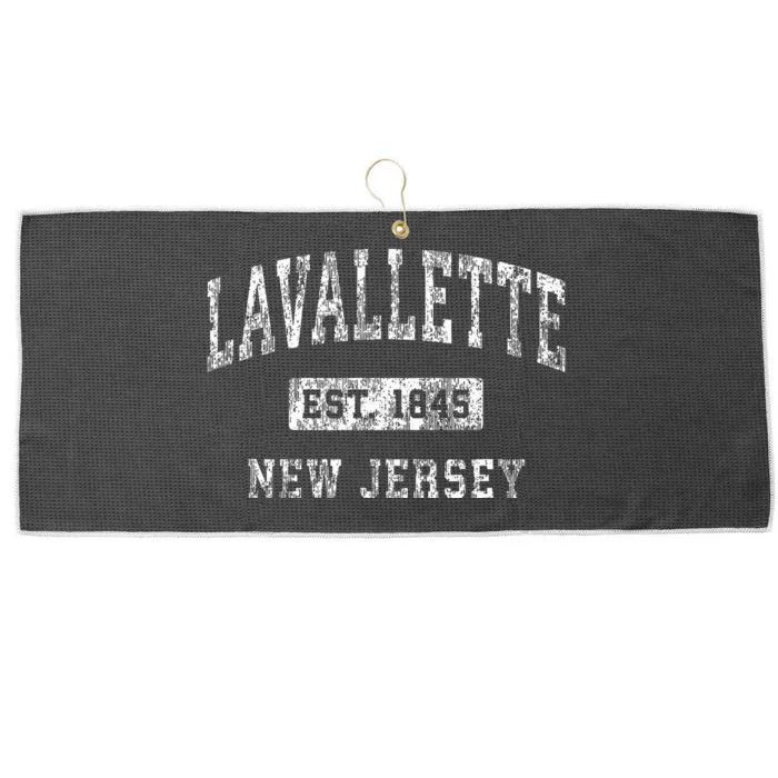 Lavallette New Jersey Nj Vintage Established Sports Large Microfiber Waffle Golf Towel