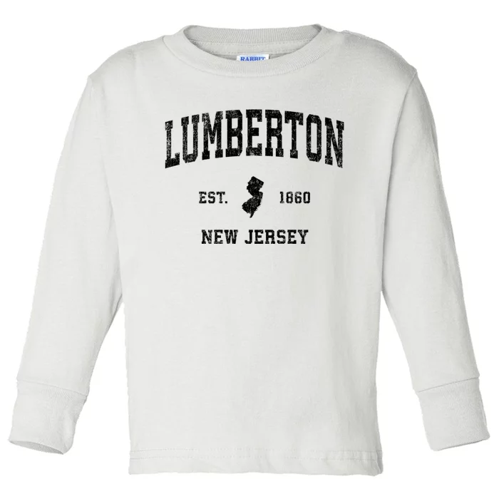 Lumberton New Jersey Nj Vintage Established Athletic Sports Design Toddler Long Sleeve Shirt