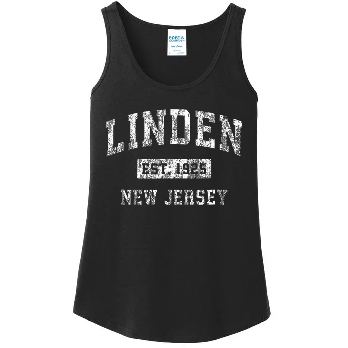 Linden New Jersey Nj Vintage Established Sports Ladies Essential Tank