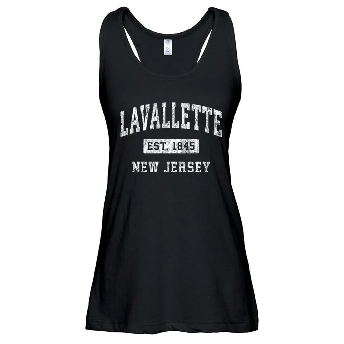 Lavallette New Jersey Nj Vintage Established Sports Ladies Essential Flowy Tank