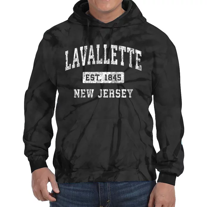 Lavallette New Jersey Nj Vintage Established Sports Tie Dye Hoodie