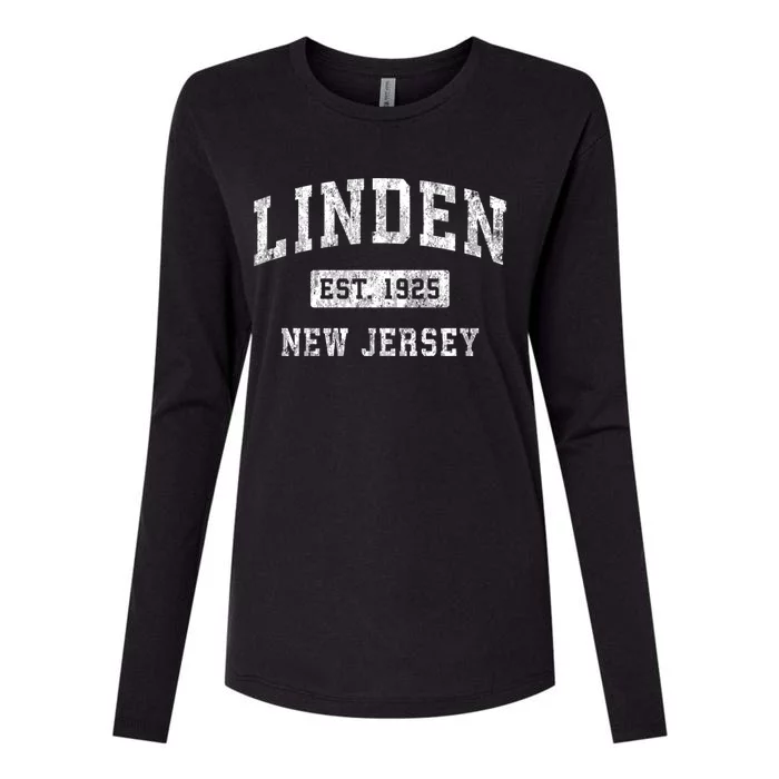 Linden New Jersey Nj Vintage Established Sports Womens Cotton Relaxed Long Sleeve T-Shirt