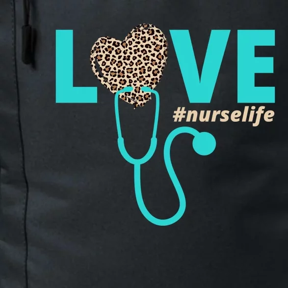 Love Nurse Life Leopard Heart Daily Commute Backpack