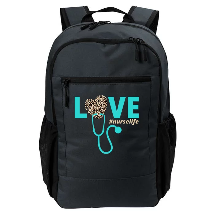 Love Nurse Life Leopard Heart Daily Commute Backpack