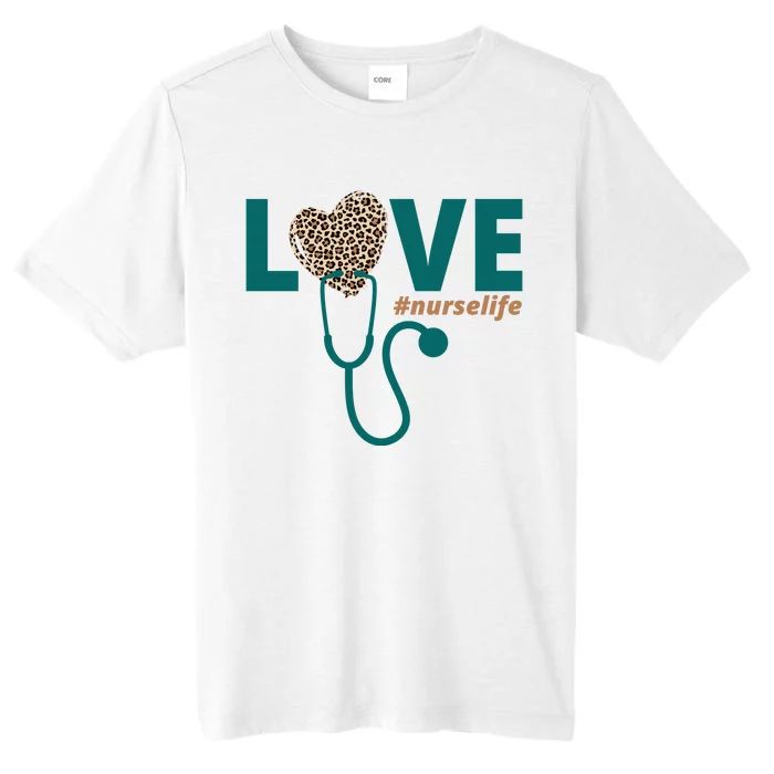 Love Nurse Life Leopard Heart ChromaSoft Performance T-Shirt