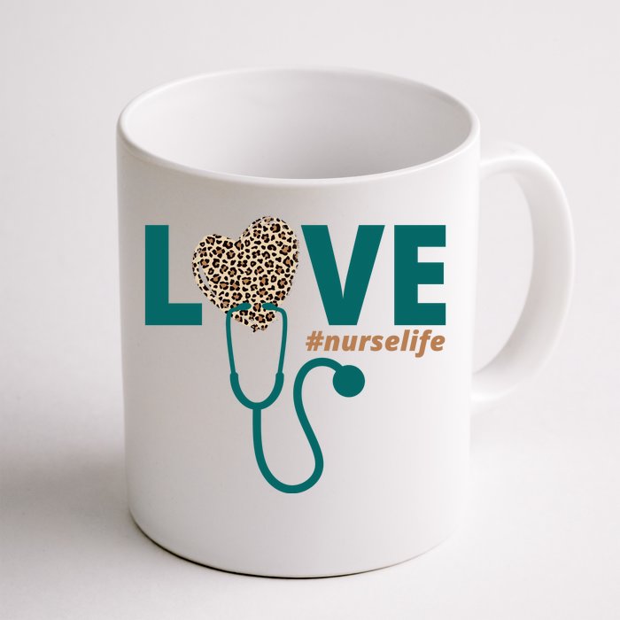 Love Nurse Life Leopard Heart Coffee Mug