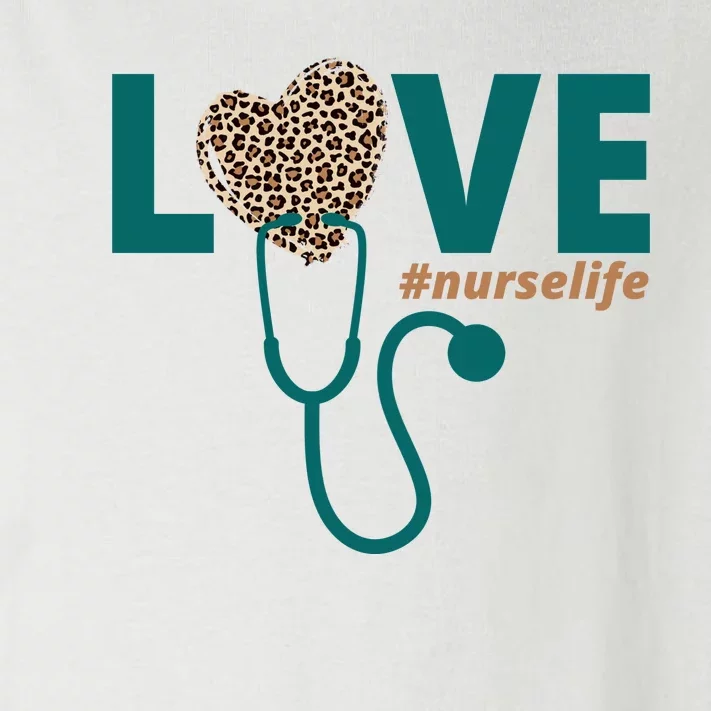 Love Nurse Life Leopard Heart Toddler Long Sleeve Shirt