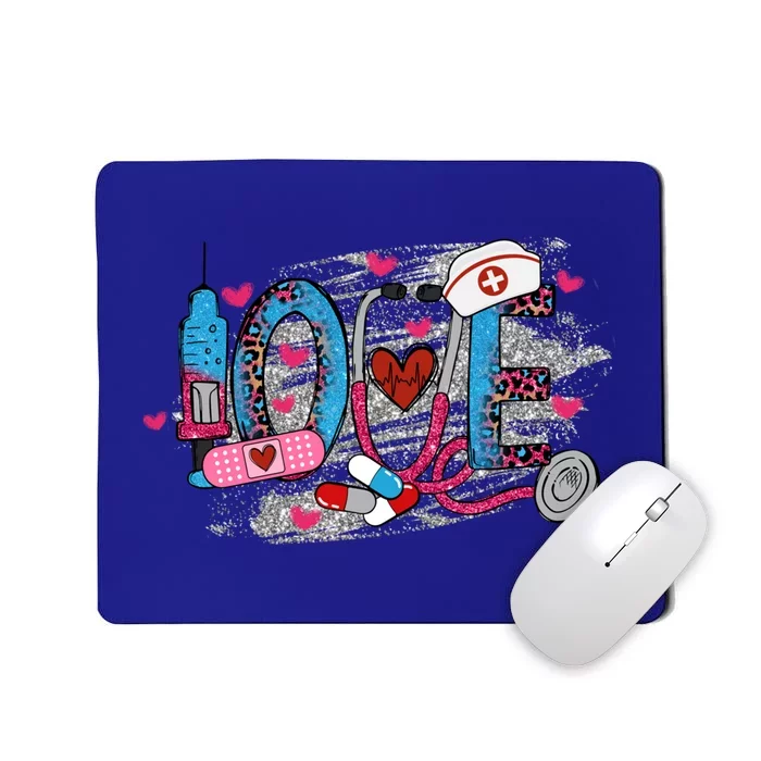 Love Nurse Leopard Stethoscope Nurse Er Rn Cna Nurse Life Cute Gift Mousepad