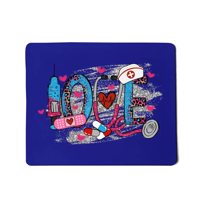 Love Nurse Leopard Stethoscope Nurse Er Rn Cna Nurse Life Cute Gift Mousepad