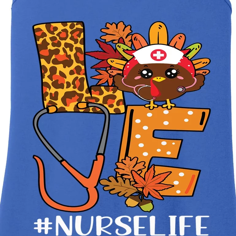 Love Nurse Leopard Turkey Nurse Thanksgiving Funny Gift Funny Gift Ladies Essential Tank