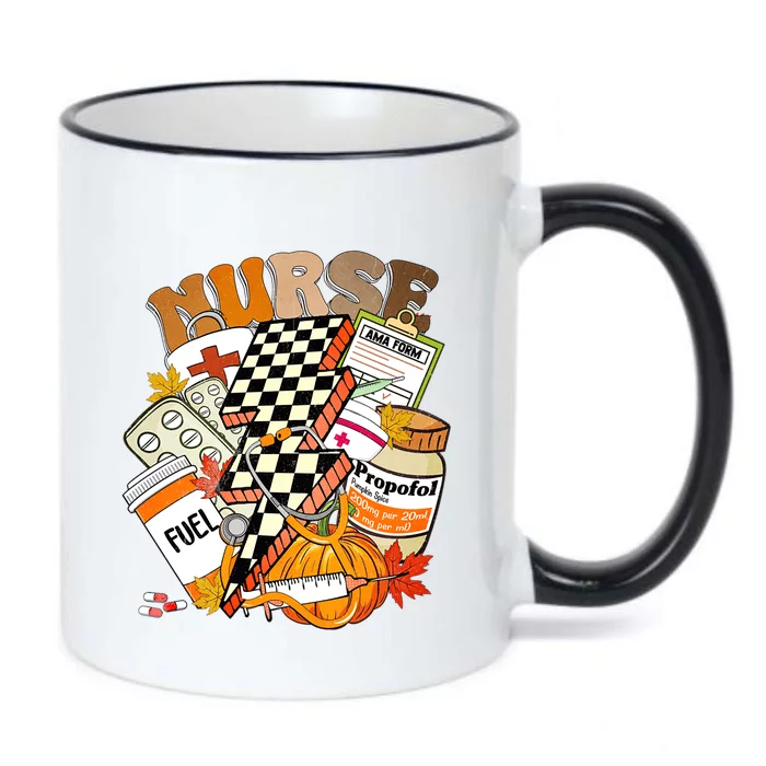 Love Nurse Life Pumpkin Fall Autumn Thanksgiving Nursing Gift Black Color Changing Mug