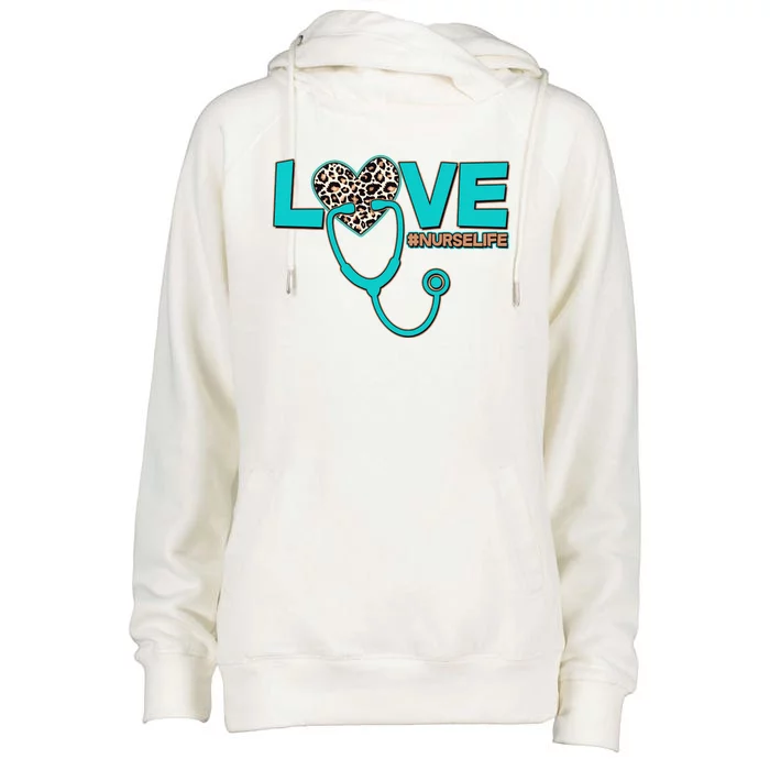 Love #Nurse Life Womens Funnel Neck Pullover Hood