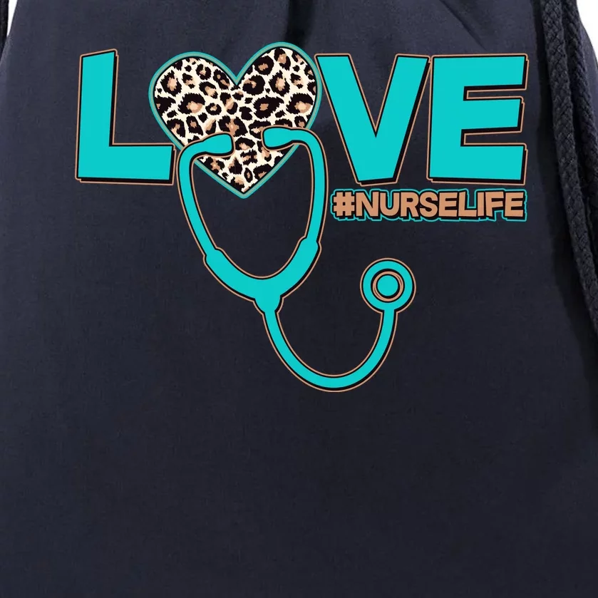 Love #Nurse Life Drawstring Bag