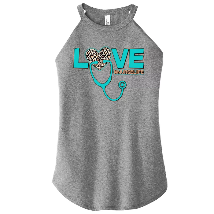 Love #Nurse Life Women’s Perfect Tri Rocker Tank