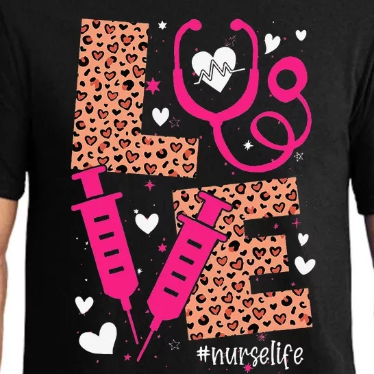 Love Nurse Life Valentine Day Nursing Pajama Set