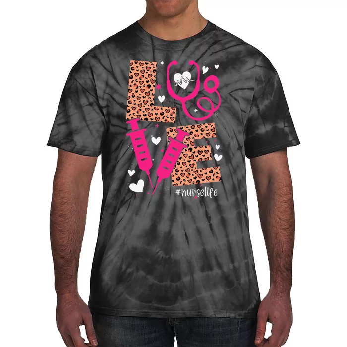 Love Nurse Life Valentine Day Nursing Tie-Dye T-Shirt